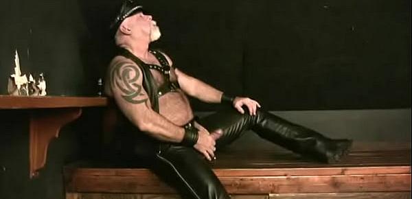  Watching Leather Daddy Jerking Off